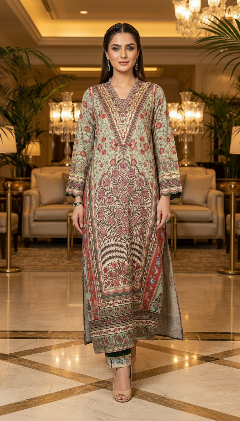 Zinnia Ready to Wear 2 Pcs Printed pure Viscose Dress