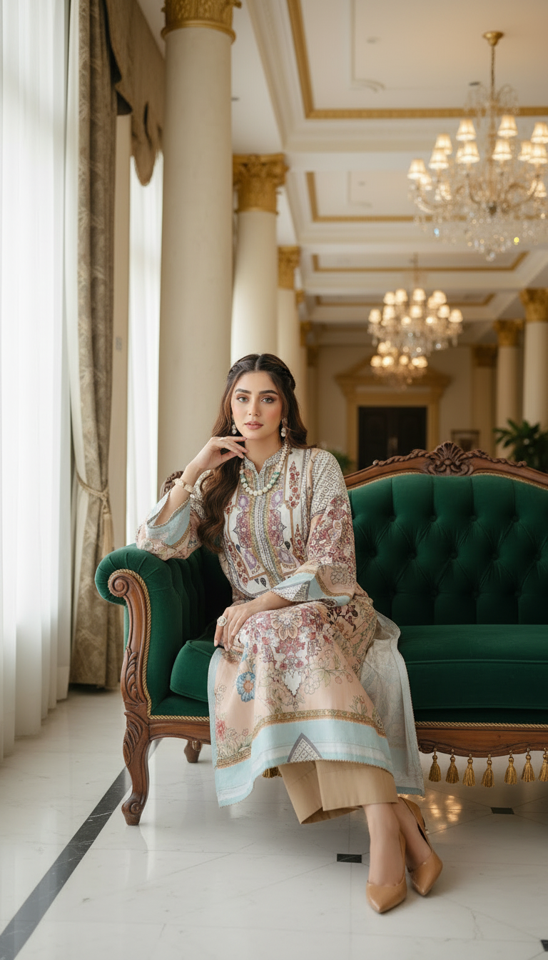 Ryna Ready to Wear 2 Pcs Viscose Kaftan Dress