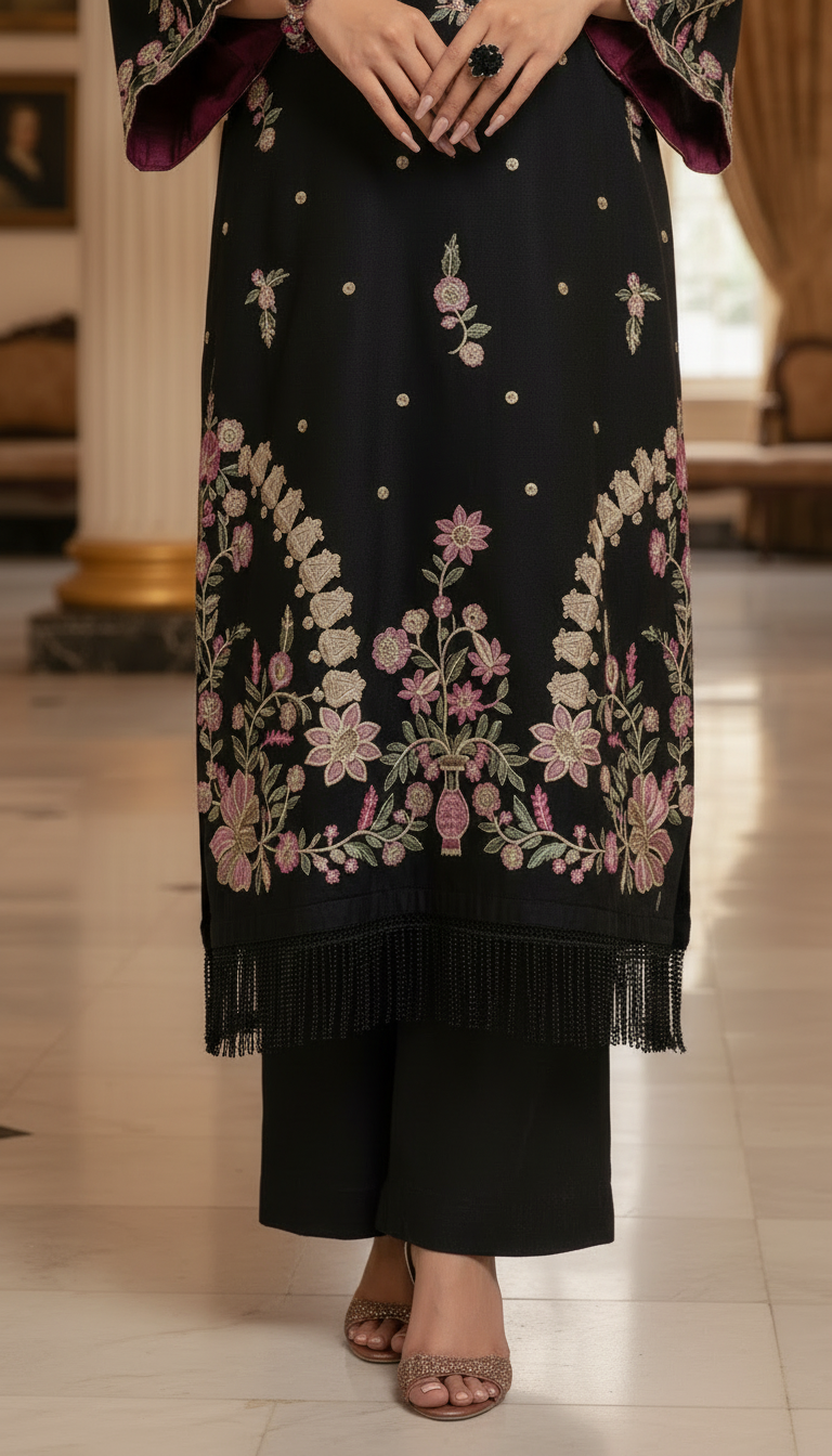 Lamiza Ready to Wear 2 Pcs Embroidered Kaftan Dress