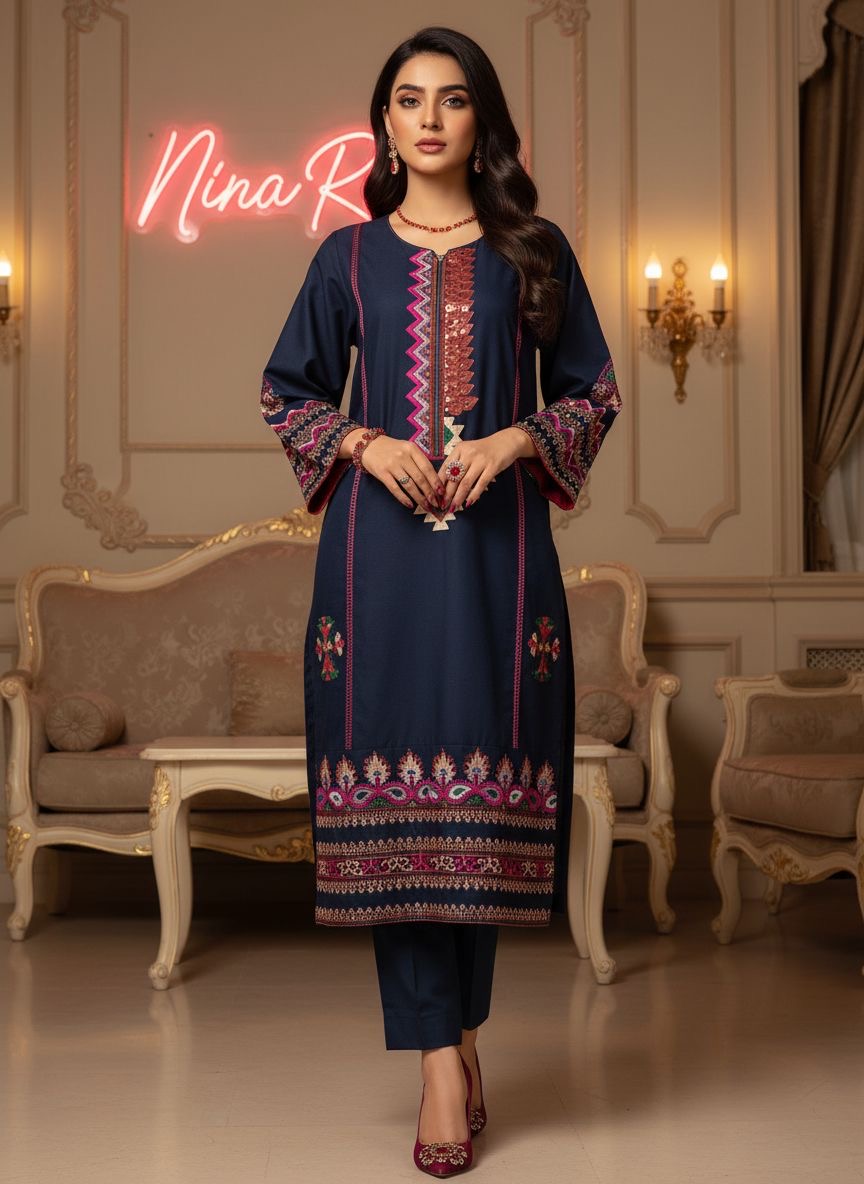 Harper Ready to Wear 2 Pcs Embroidered Dress