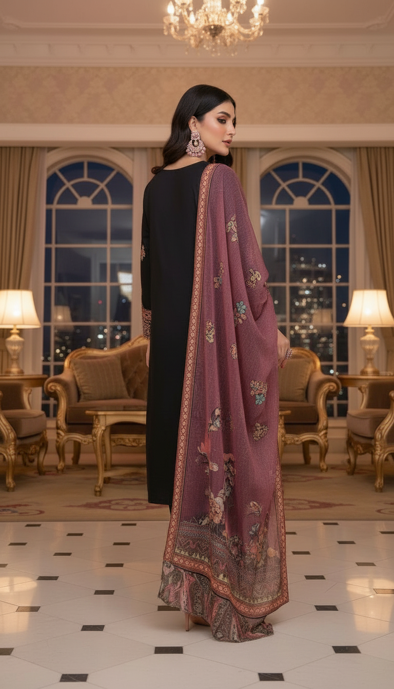 Ramla Fully Embroidered 3 Pcs Ready to Wear Dress