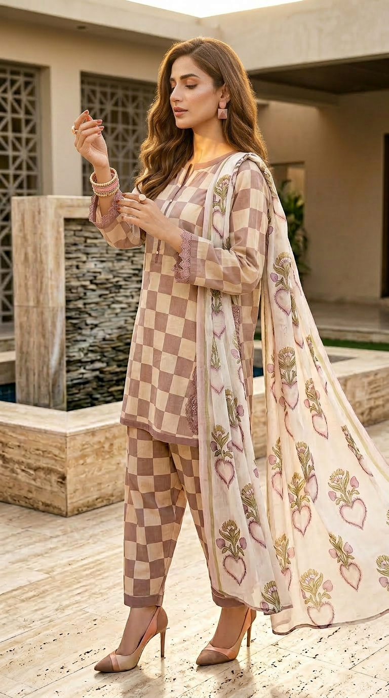 Surriya Ready to Wear 3 Pcs Embroidered Dress