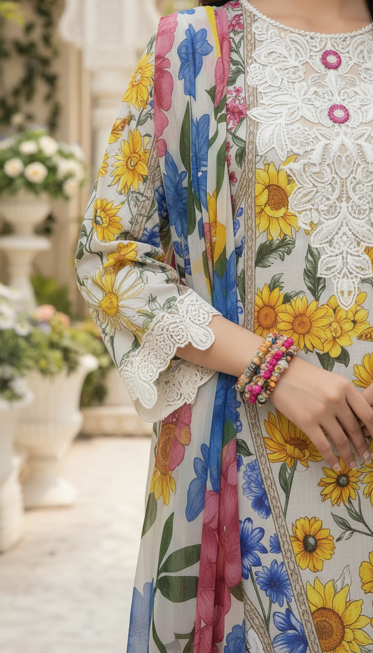 Zaina Ready to Wear 3 Pcs Embroidered Dress