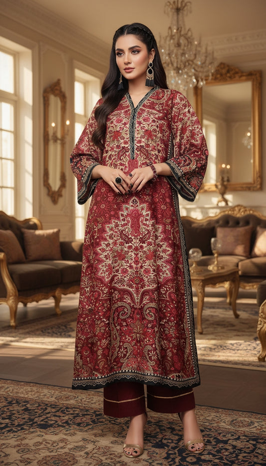 Samera Linen Ready to Wear 2 pcs kaftan Dress