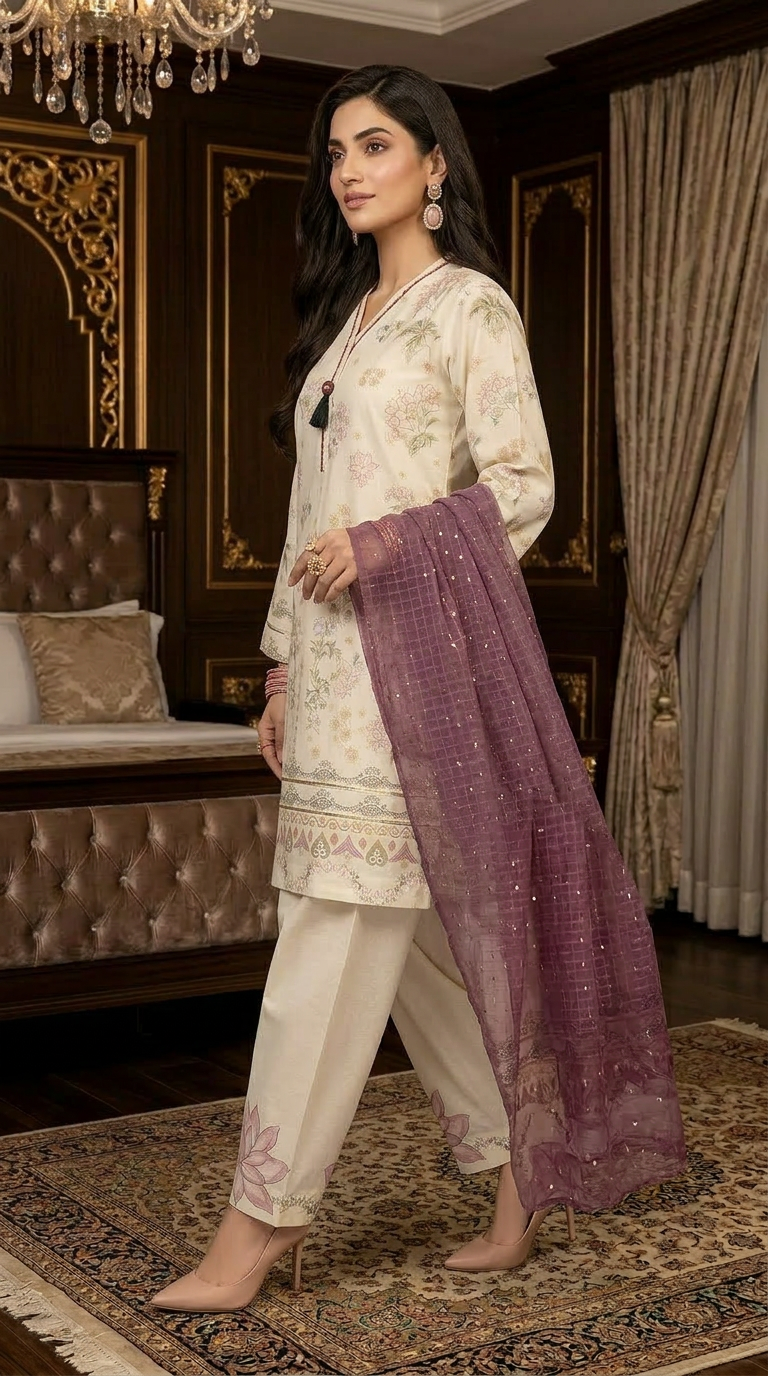 Zohra Ready to Wear 3 Pcs Cambric Dress