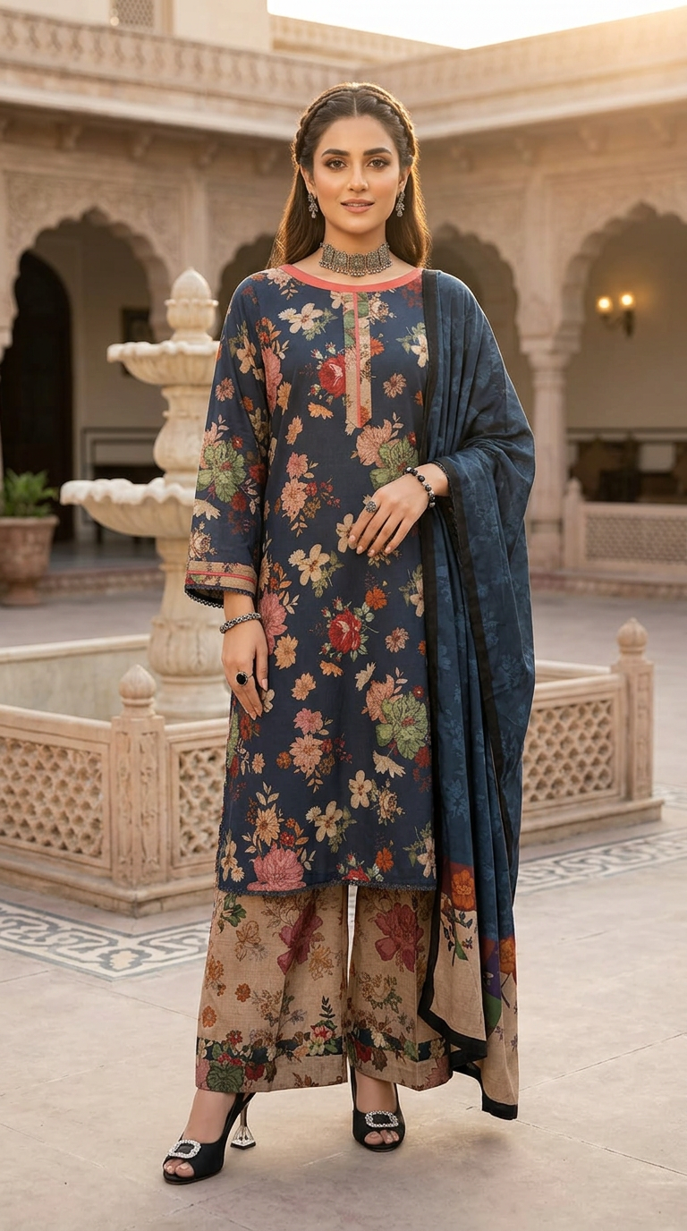 Alara Teal Ready to Wear 3 Pcs Marina Dress