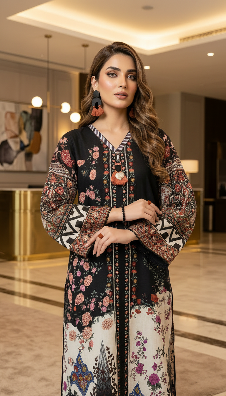 Florence Linen Ready to Wear 2 Pcs Kaftan Dress