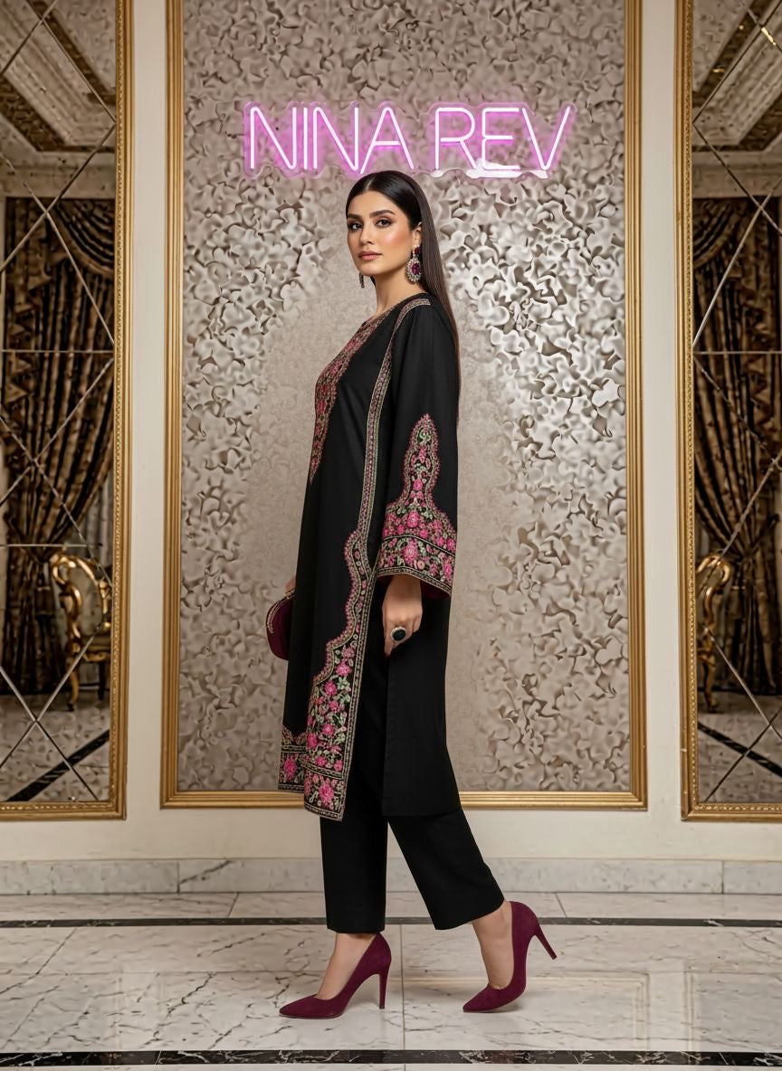Deejay Ready to Wear 2 Pcs Embroidered Dress