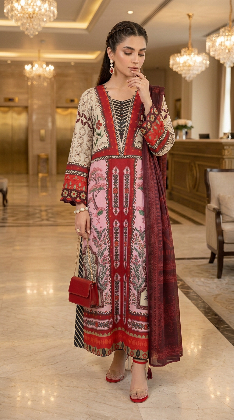 Ashal Ready to Wear 3 Pcs pure Viscose Dresa