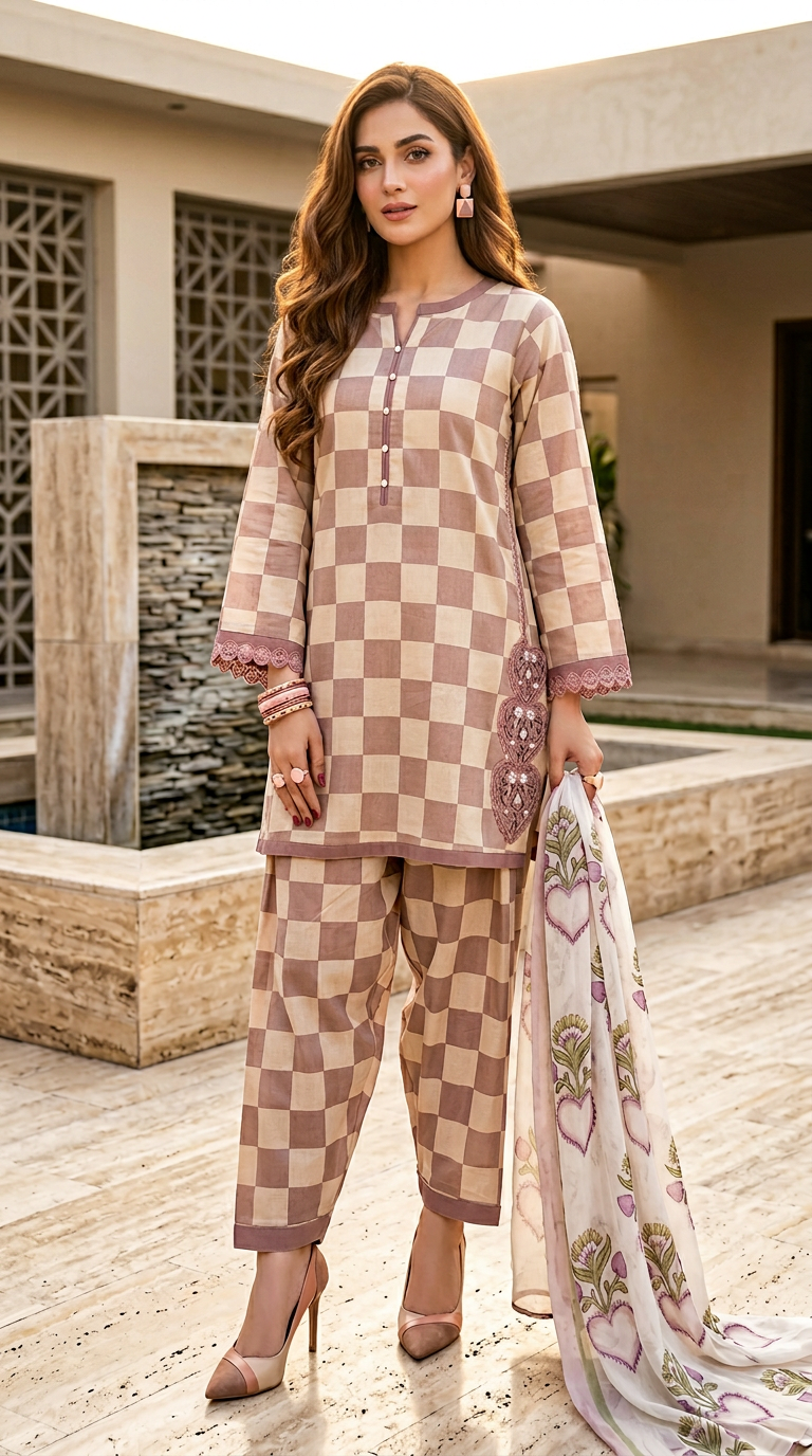 Surriya Ready to Wear 3 Pcs Embroidered Dress