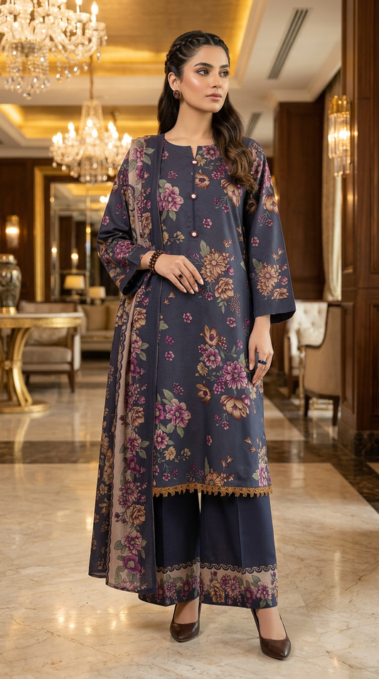 Sham Ready to Wear Marina 3 Pcs Dress with shawl