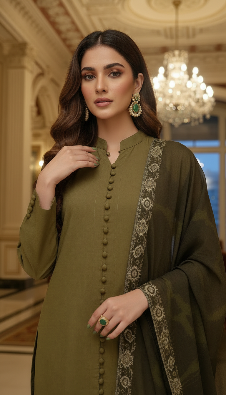 Musky Grace Ready to Wear 3 Pcs Dress with Chiffon dopatta