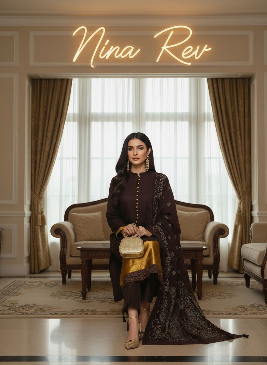 Rehmat Ready to Wear 3 Pcs Dress with Velvet Shawl