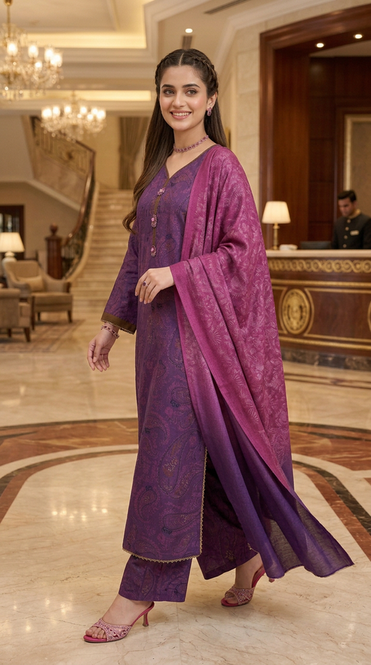 Sneha Ready to Wear 3 Pcs Marina Dress with Marina Shawl