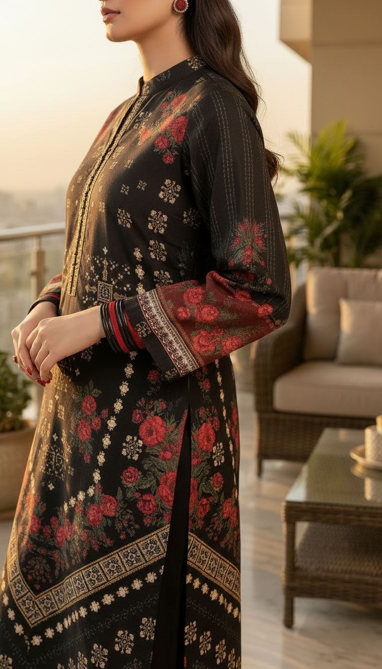 Albani Black Ready to Wear 2 Pcs Kaftan Dress