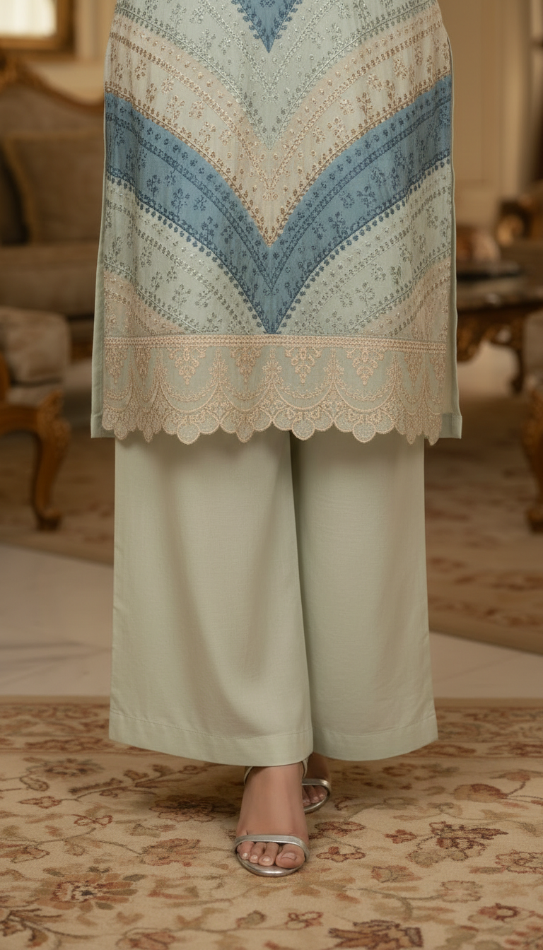 Tabassum Full Chikankari Embroidered Ready to Wear 3 Pcs Dress with Jacquard dopatta