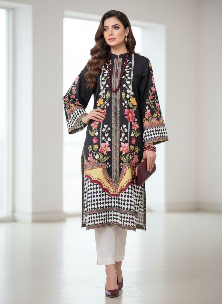 Saiqa Ready to Wear 2 Pcs Kaftan Dress