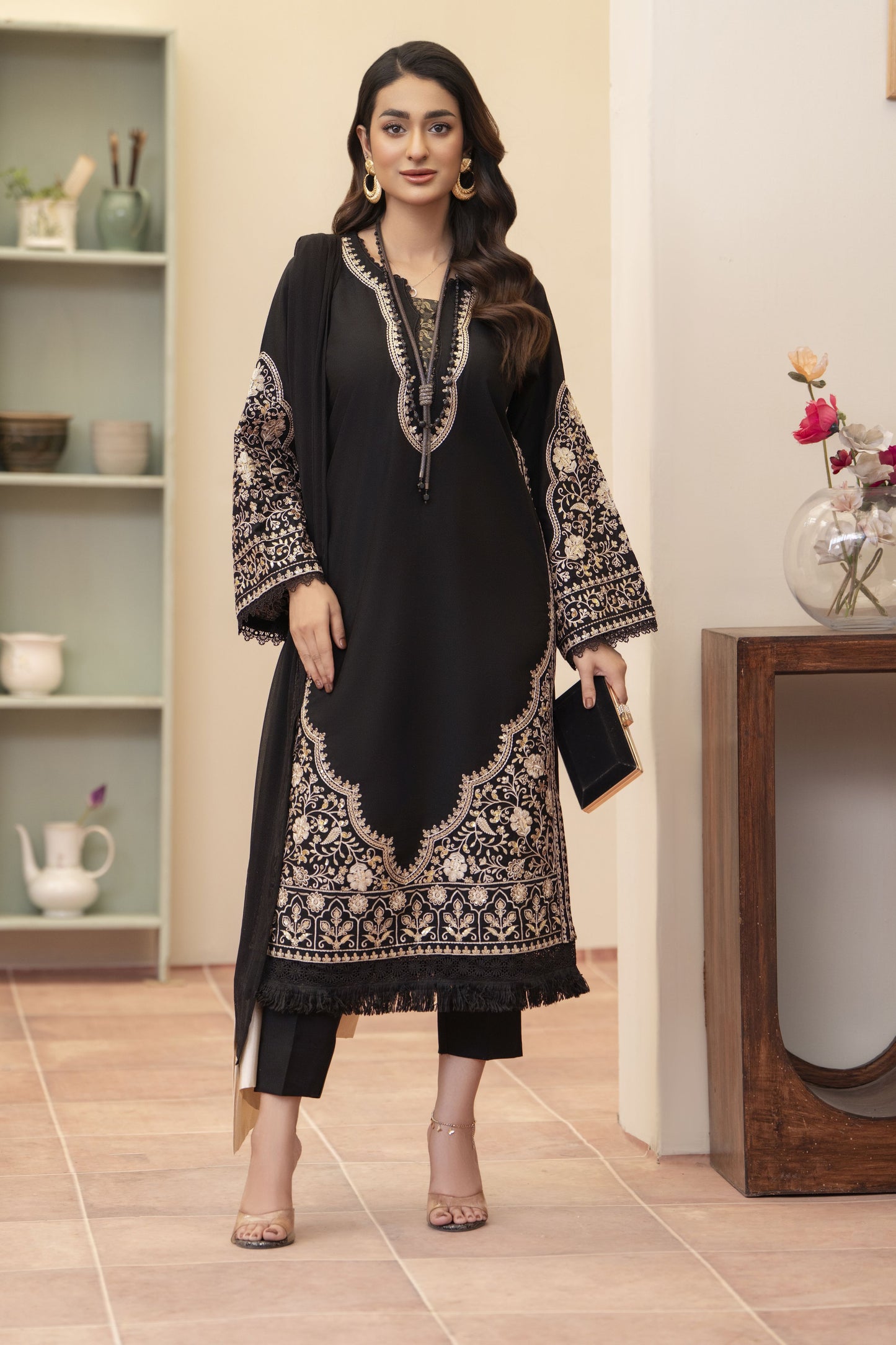 Armeena Luxury Ready to Wear 3 Pcs Embroidered Dress