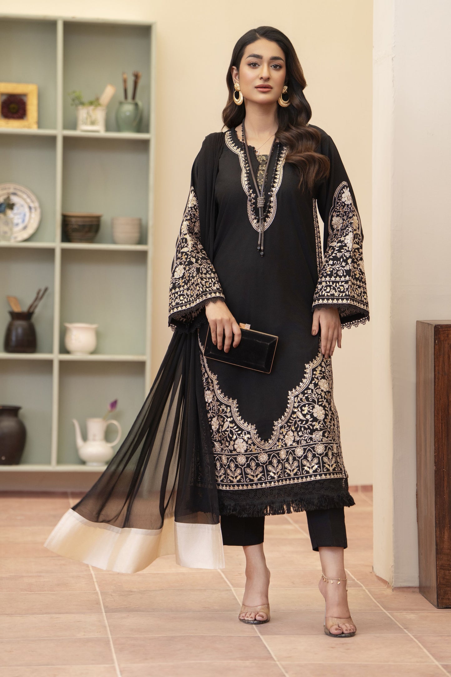 Armeena Luxury Ready to Wear 3 Pcs Embroidered Dress