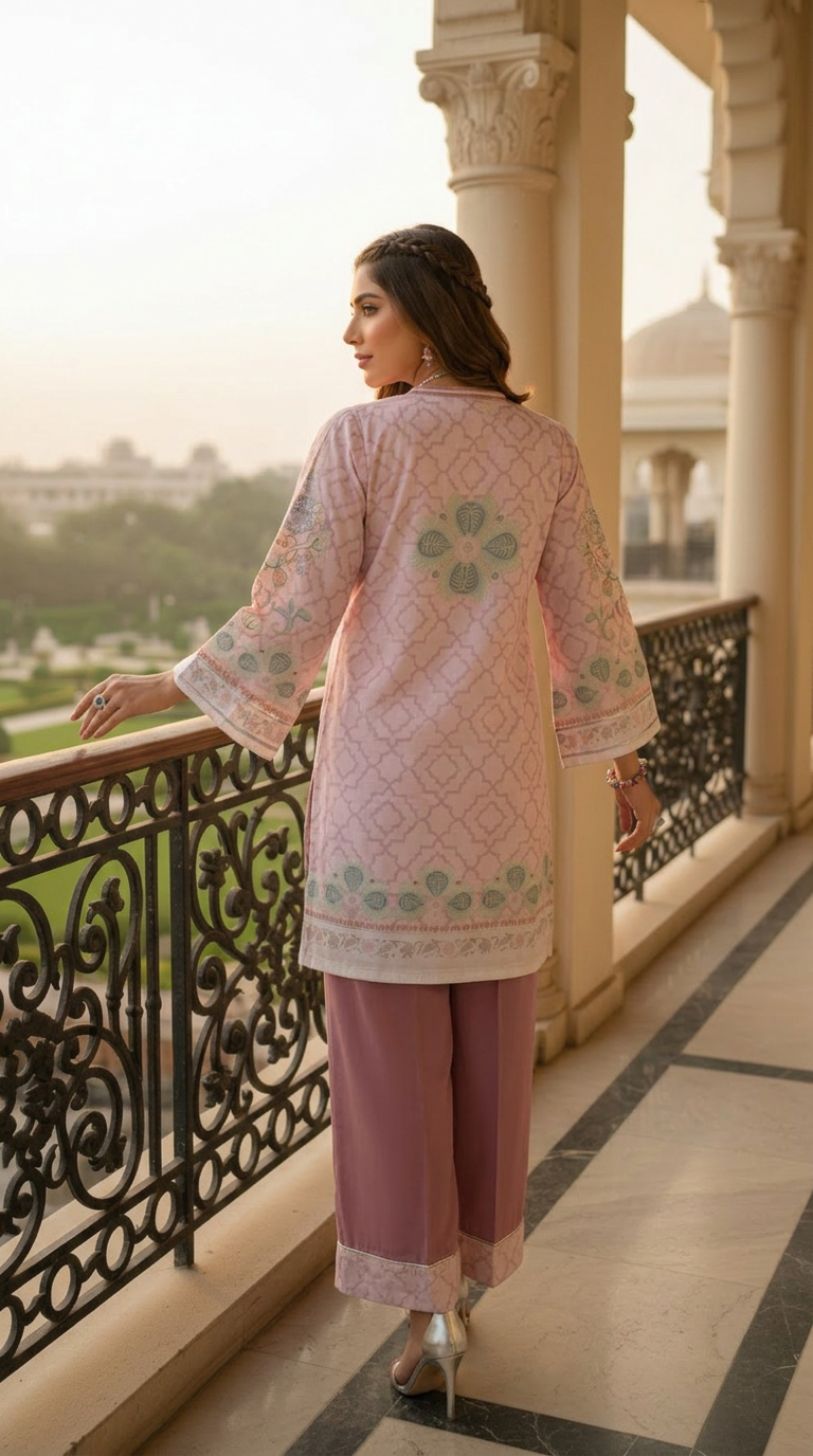 Sakeena Pink Ready to Wear 2 Pcs Dress