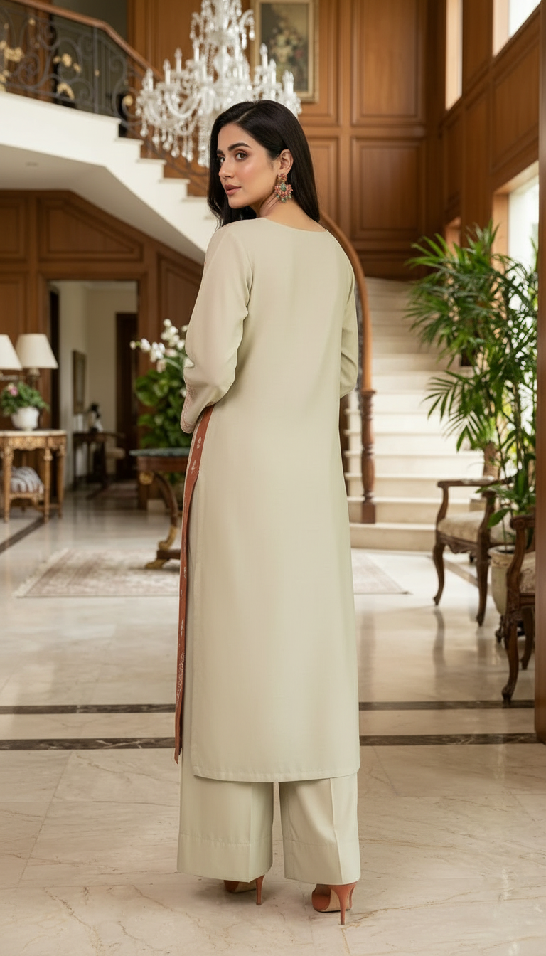 Dacia Fully Embroidered 2 Pcs Dress
