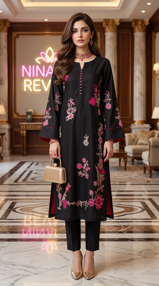 Zarnab Ready to Wear 2 Pcs Embroidered Dress
