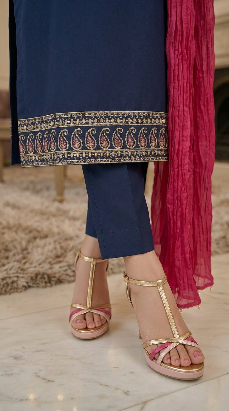 Rabia Blue ready to Wear Embroidered 3 Pcs Dress