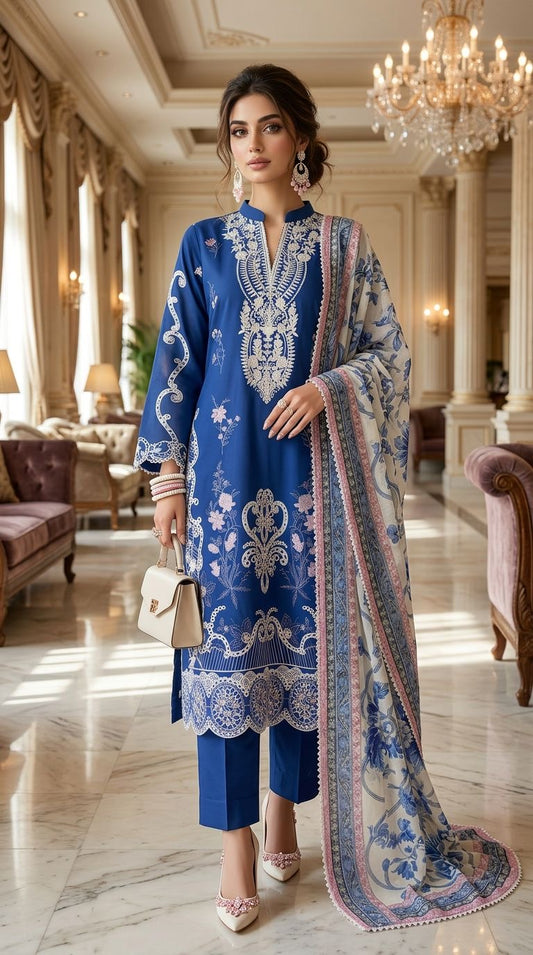 Neela Ready to Wear 3 Pcs Embroidered Dress