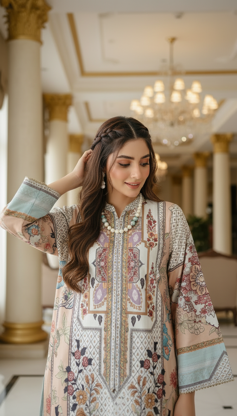 Ryna Ready to Wear 2 Pcs Viscose Kaftan Dress