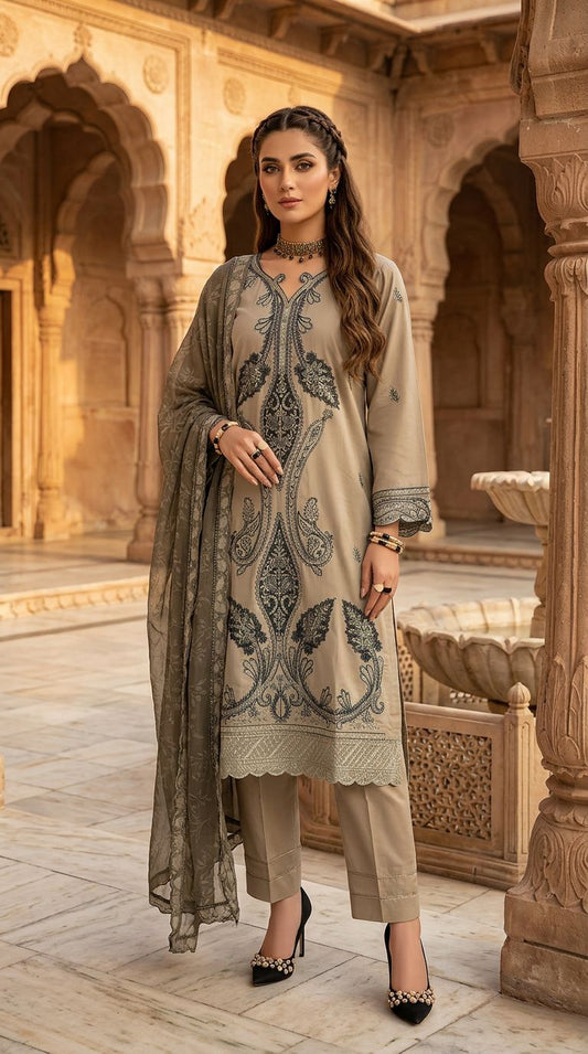 Samah Embroidered Ready to Wear 3 Pcs Dress