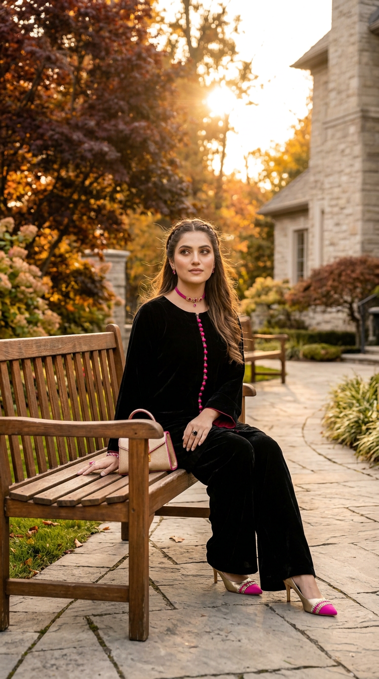 Kate Black Velvet Co ord Set