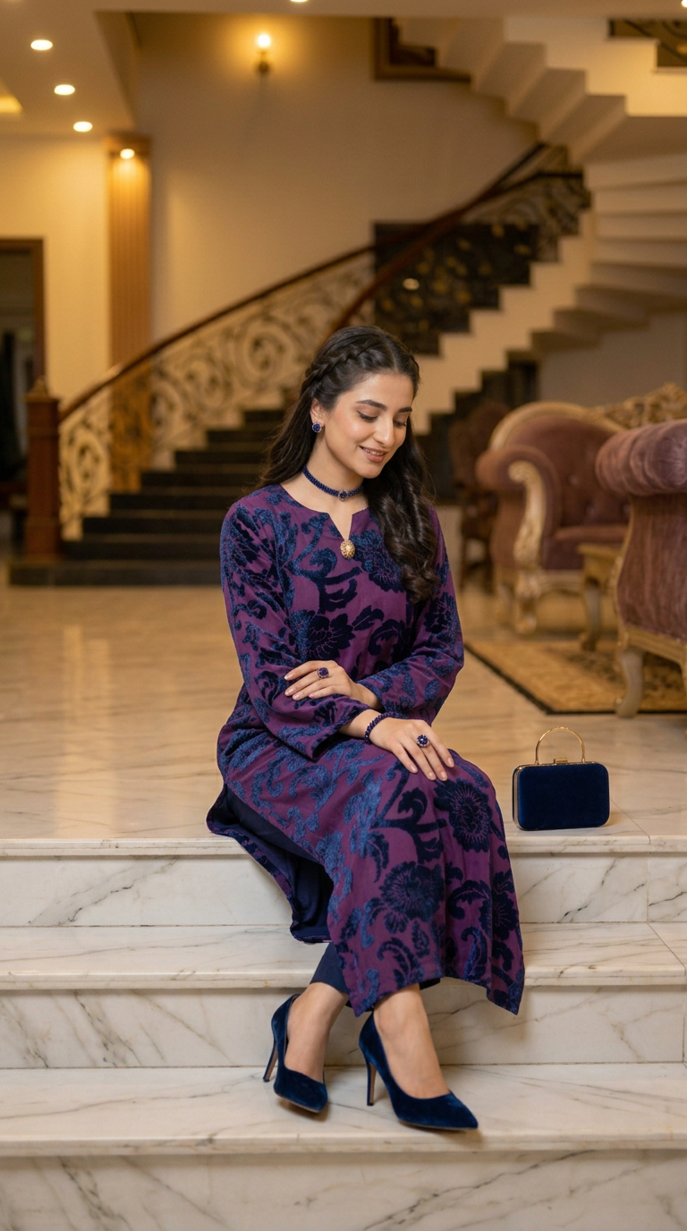 Athena Magenta Palachi Ready to Wear 2 Pcs Dress