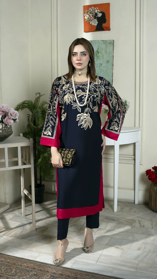 Zobi Ready to Wear 2 Pcs Embroidered Dress