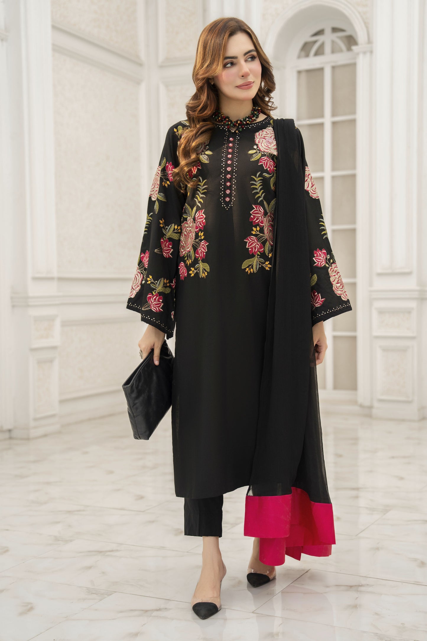 Hena Ready to Wear 3 Pcs Embroidered Dress