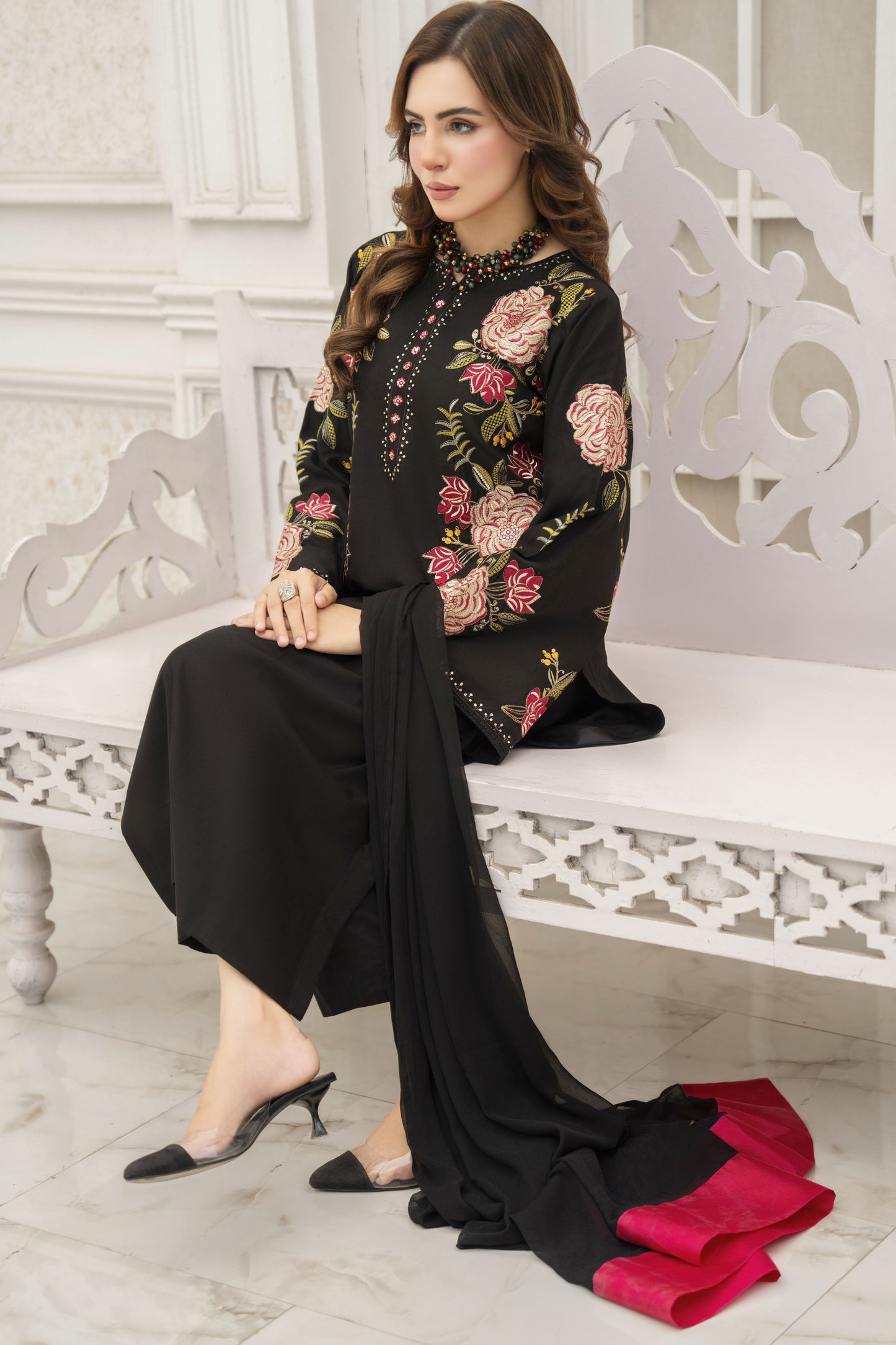 Hena Ready to Wear 3 Pcs Embroidered Dress