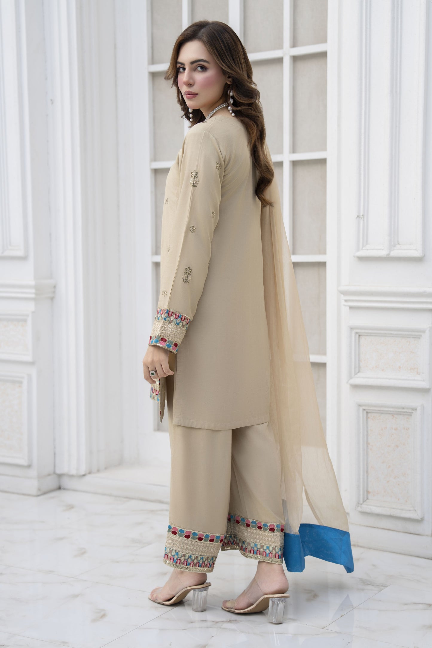 Amera Ready to Wear 3 Pcs Embroidered Dress