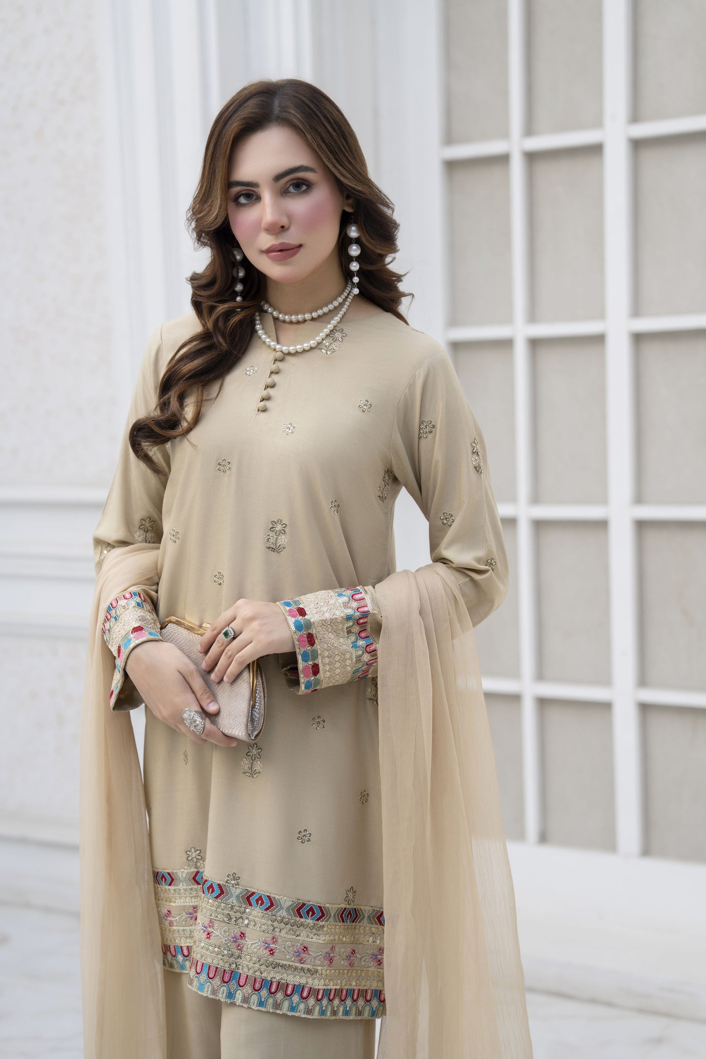 Amera Ready to Wear 3 Pcs Embroidered Dress